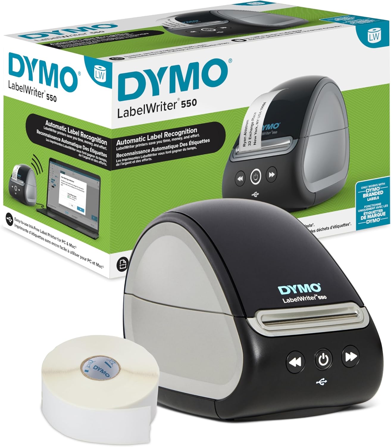Efficient DYMO LabelWriter 550: Low Waste, Direct Thermal