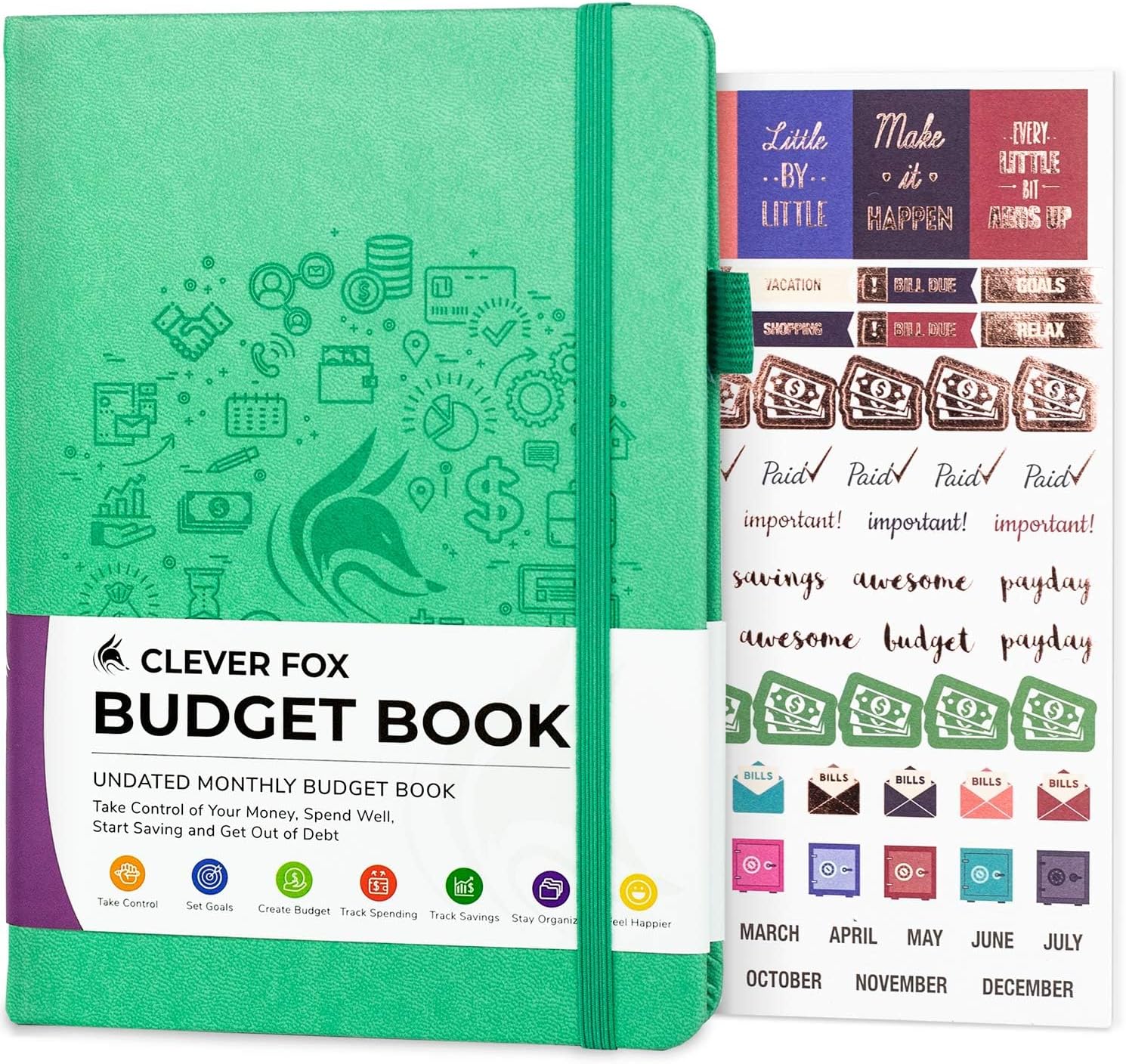 Clever Fox Budget Planner - Monthly Money Tracker (Emerald)