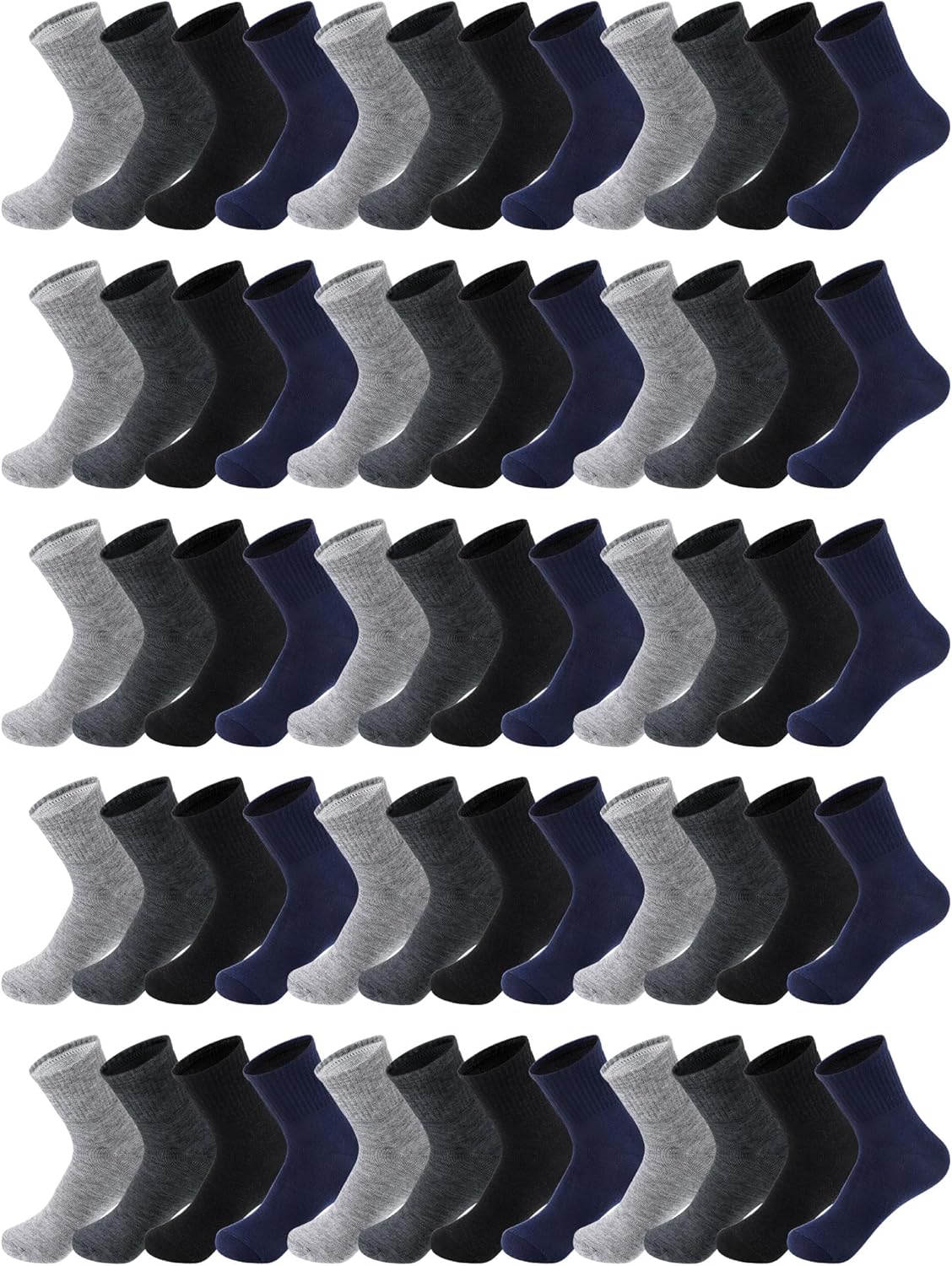 Bulk Mens Socks for Sports and Casual Wear - 100 Pairs