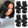 Body Wave Bundles Human Hair 12 in 12A 4-Pack - Natural Black