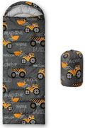 Kids Sleeping Bag for Boys Girls Rocket Moon Print - Lightweight Warm