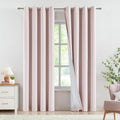 Vision Home Pink Full Blackout Curtains - 2 Panels 58x84 - Energy Efficient