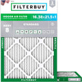 Filterbuy 16.38x21.5x1 Air Filter MERV 8 Dust Defense (2-Pack)