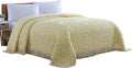 Medallion Chenille Bedspread Queen in Yellow - Vintage Cotton Style