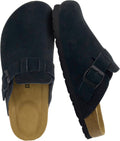 CUSHIONAIRE Hana Genuine Suede Clog Mule - Comfortable Everyday