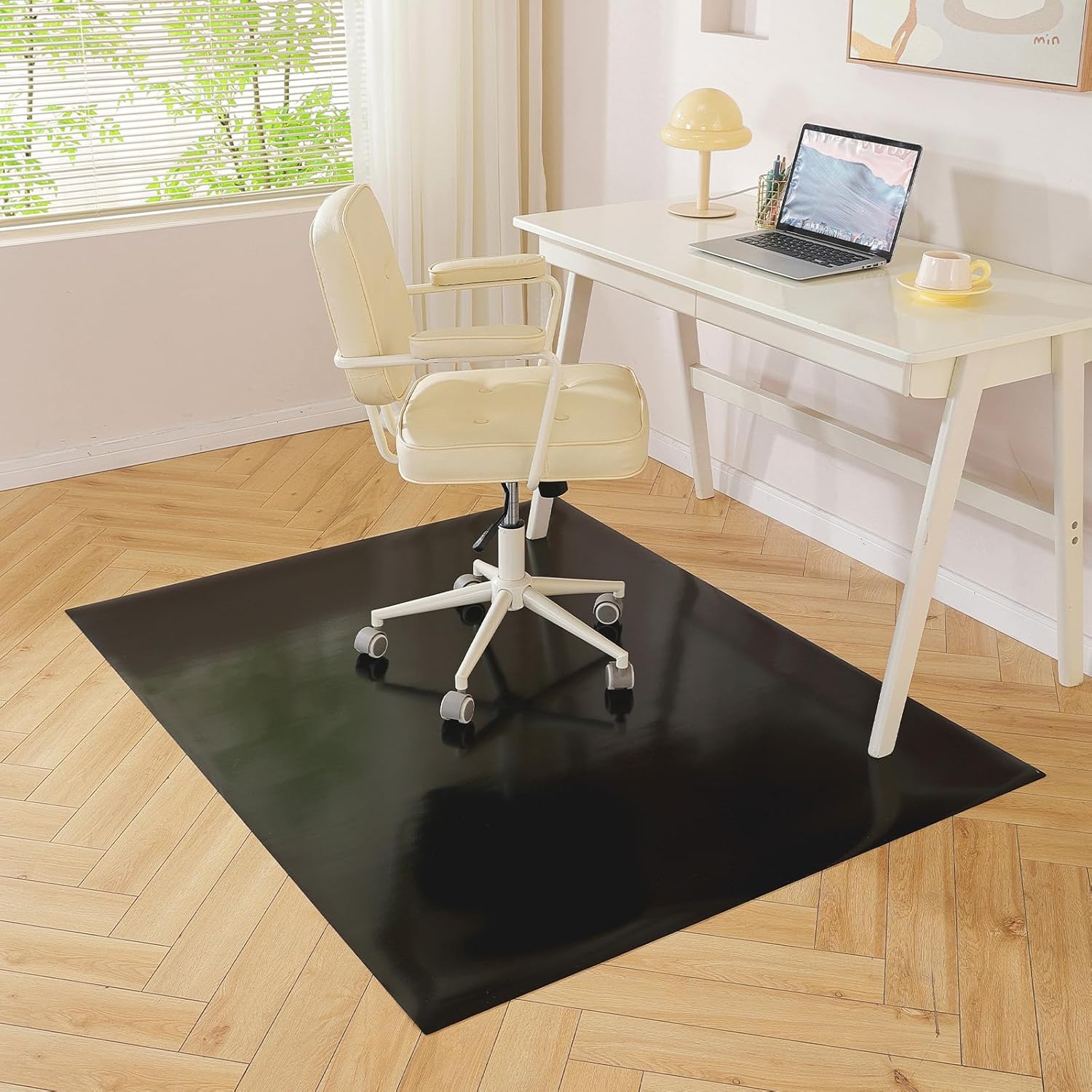 Black Chair Mat for Hardwood Floor - 48 x 72 Inch Protector