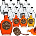 12 Pcs Glass Maple Syrup Bottles Clear Reusable Glass Bottles