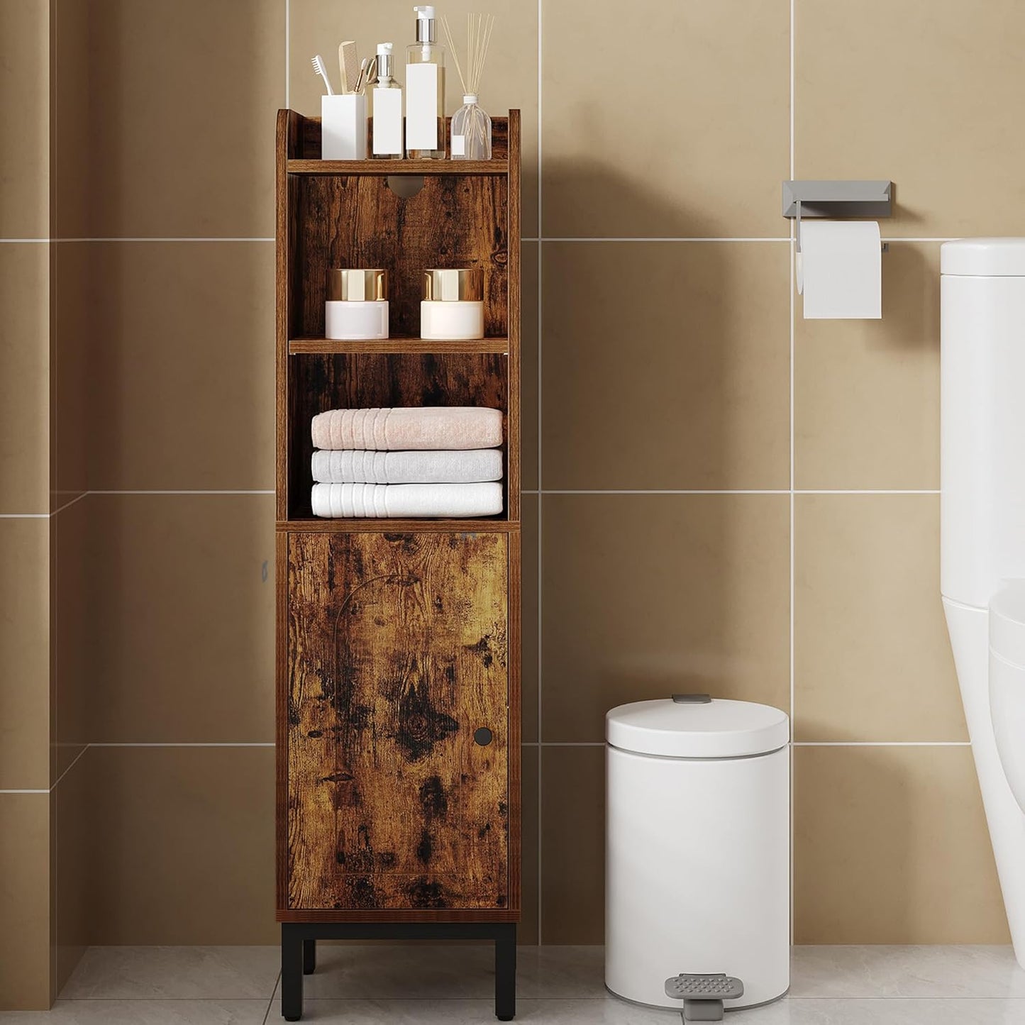 Bathroom Storage Cabinet for Small Spaces with Adjustable Shelves