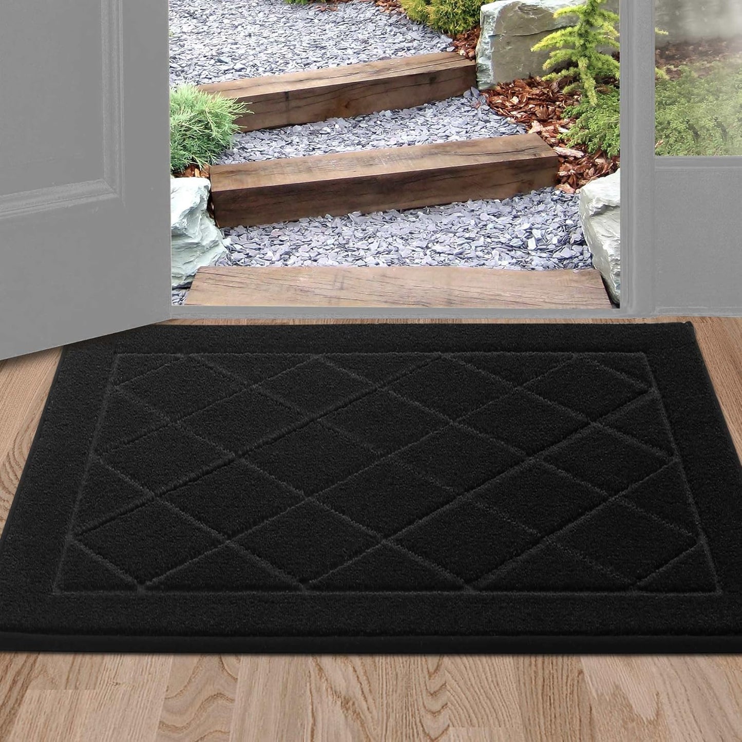 BEQHAUSE Dirt Trapper Door Mat - Non-Slip, Washable, Absorbent