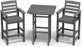 Adirondack Balcony Bar Chairs and Table Set - Tall 3-Piece Outdoor Set