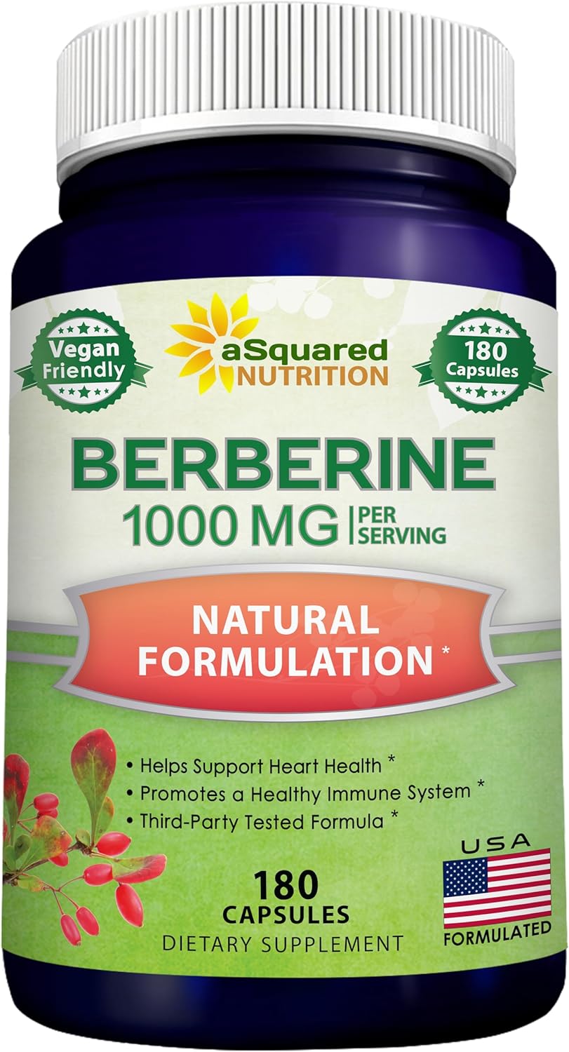 Pure Berberine 1000mg Supplement for Cardiovascular Health