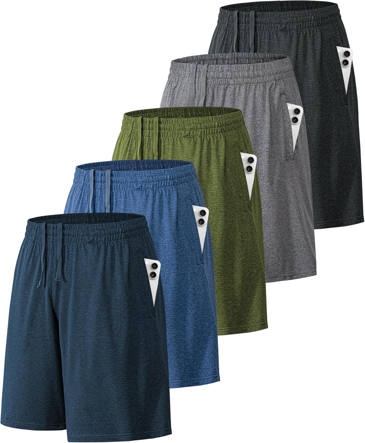 BALENNZ Athletic Shorts for Men with Pockets and Elastic Waistband