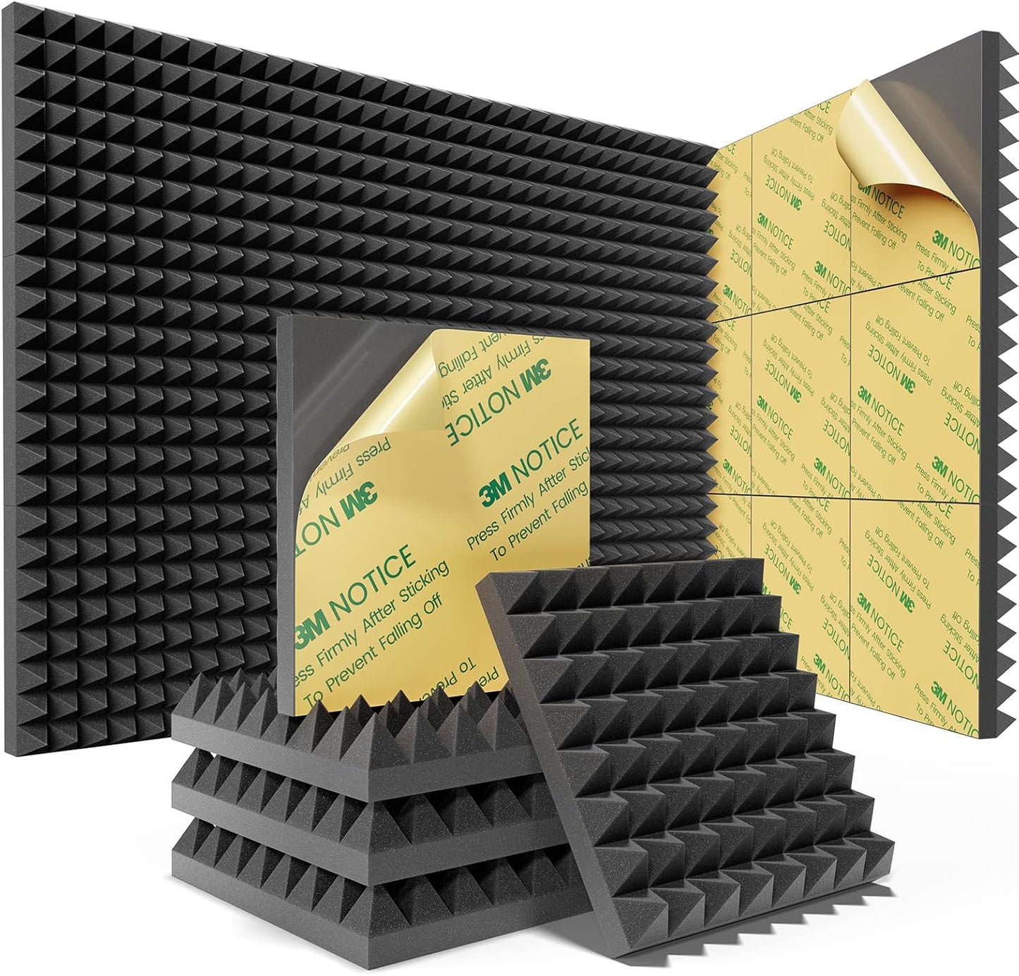 Sonicism Sound Proof Foam Panels for Walls - 12 Pack Acoustic Panels
