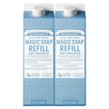 Pure-Castile Liquid Soap Refill (Baby Unscented, 32 oz 2-Pack)