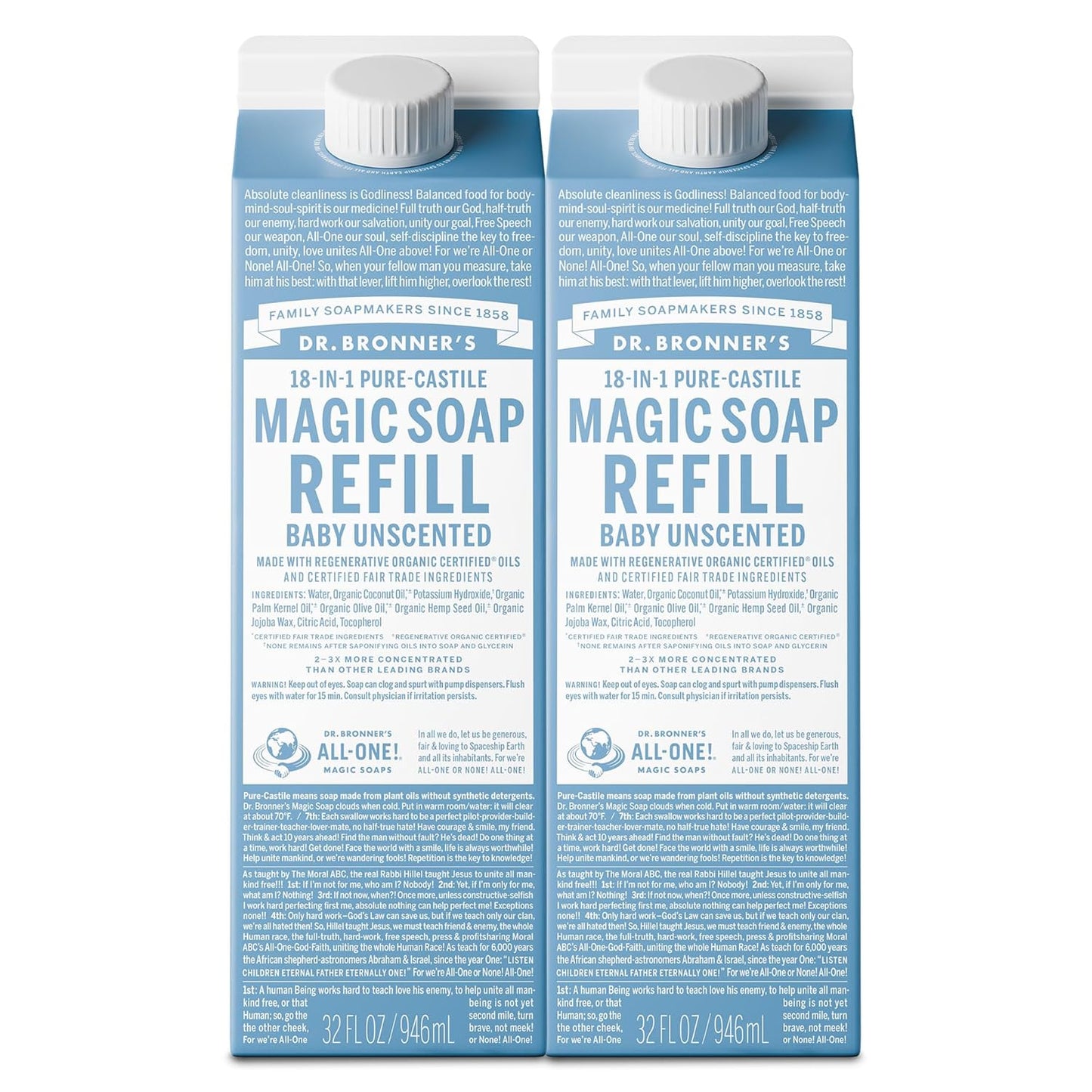 Dr. Bronner's Pure-Castile Liquid Soap Refill for All Uses