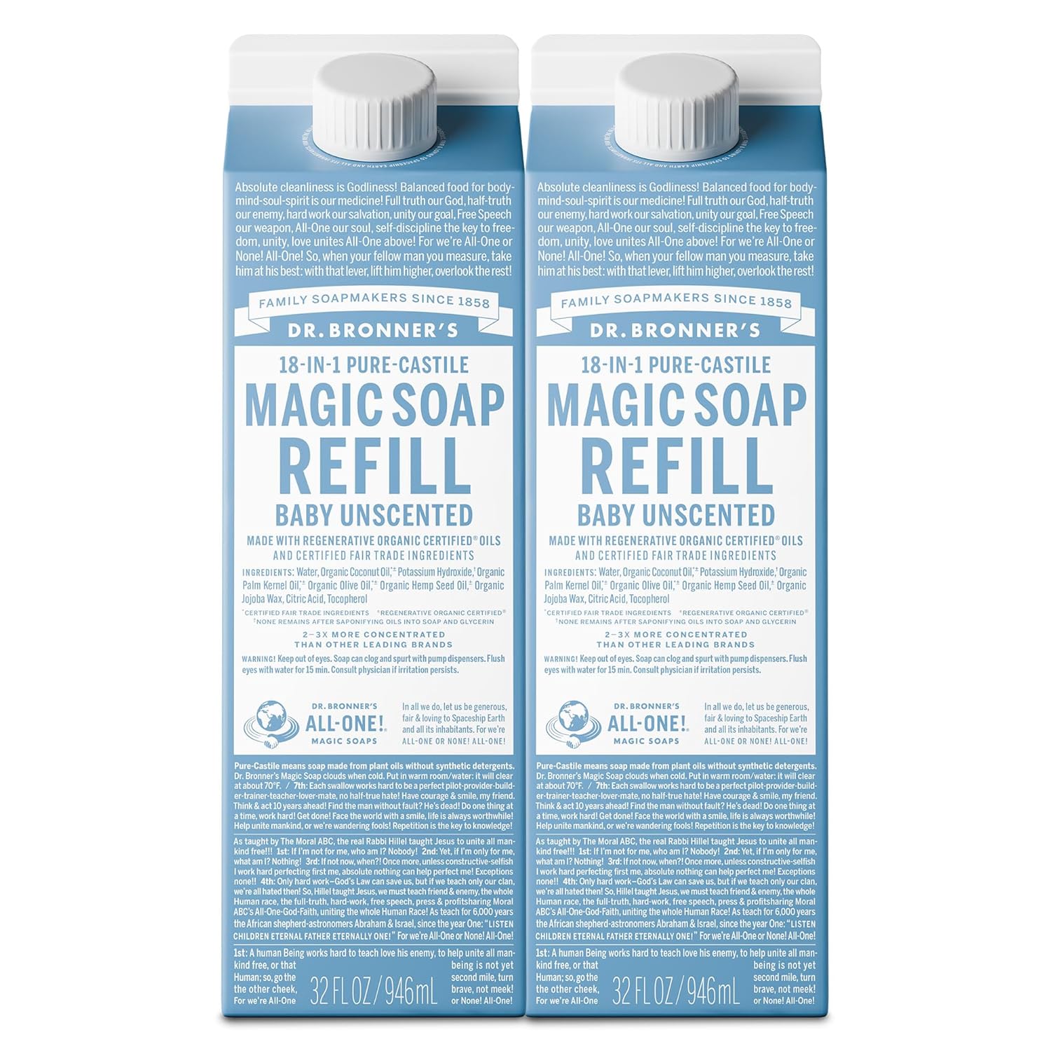 Dr. Bronner's Pure-Castile Liquid Soap Refill for All Uses