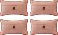 Outdoor Decorative Pillows Pack of 4 20in x 12in Light Lotus Red