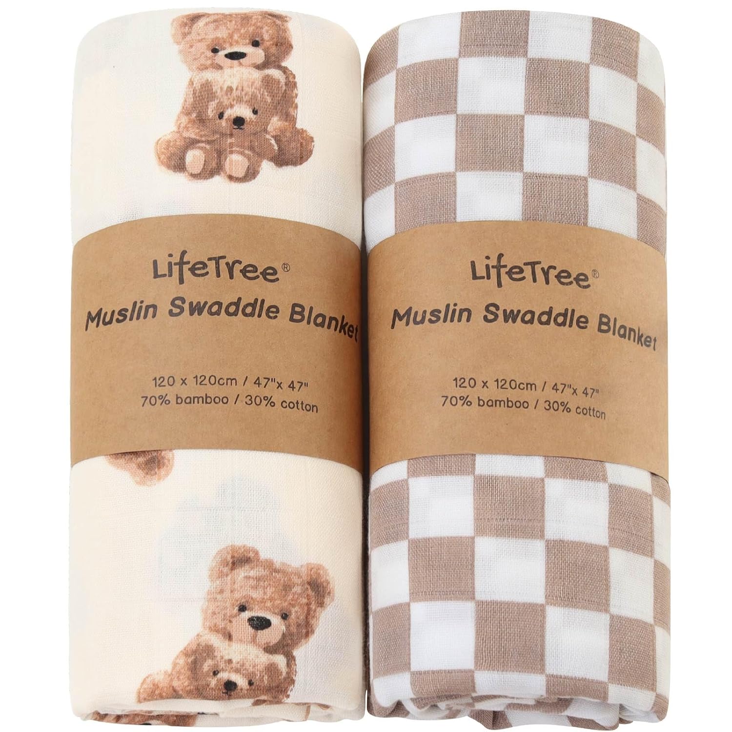 Soft Bamboo Blend Swaddle Blanket-Large Size