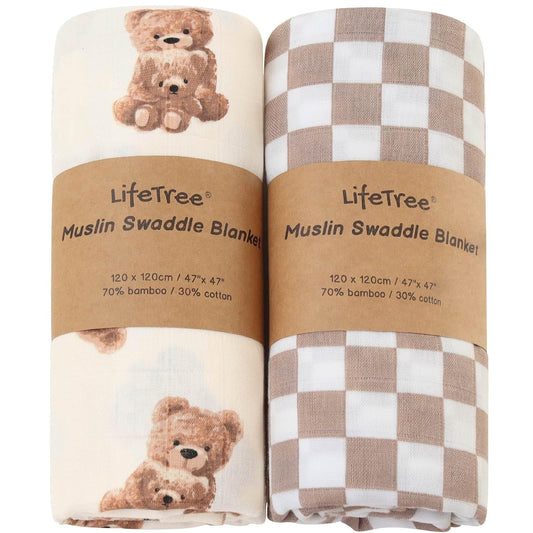 Soft Bamboo Blend Swaddle Blanket-Large Size
