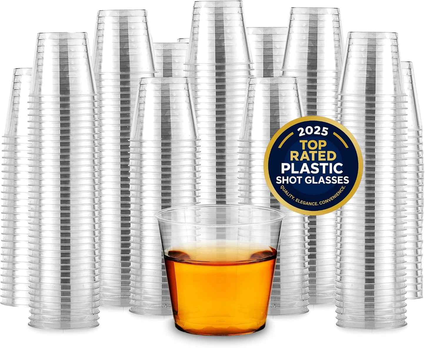 1 oz Clear Plastic Shot Glasses - 2000 Pack for Parties & Tastings