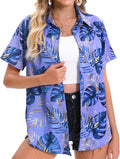 Womens Hawaiian Shirt Soft Cool Summer Floral Tropic V Neck Climate