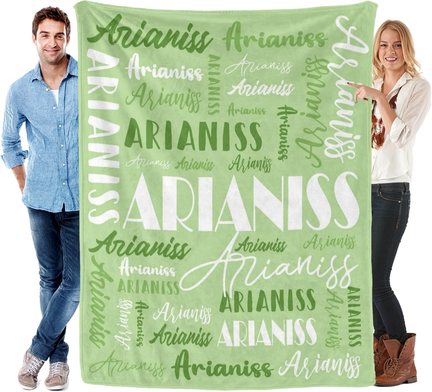 Personalized Name Blanket for Adults and Kids - Custom Flannel Throw