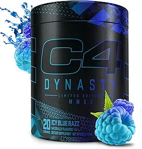 C4 Dynasty Pre Workout Powder ICY Blue Razz for Ultimate Energy