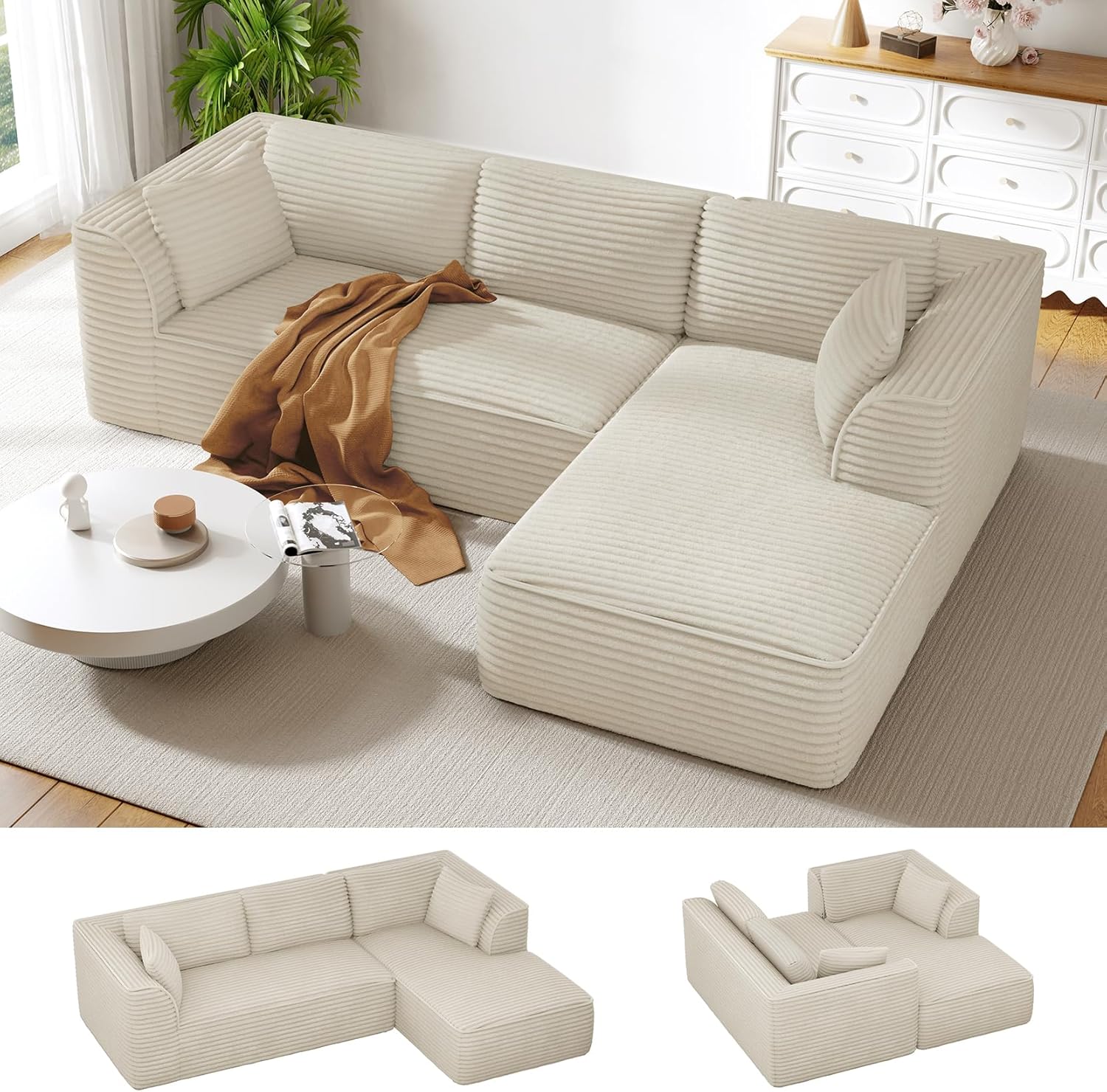 Vesgantti 106 Modular Sectional Sofa with Chaise for Comfort
