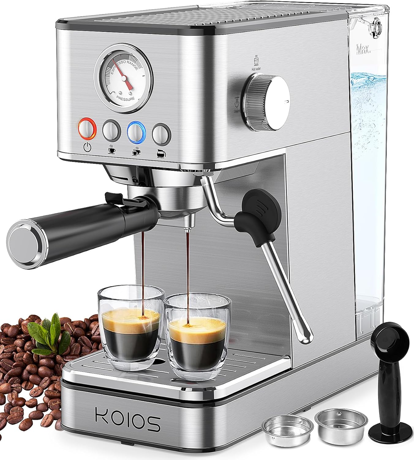 KOIOS 1200W Espresso Maker: Perfect Foam & Rich Coffee