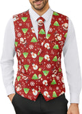 COOFANDY Men's Christmas Vest Tie Set 3PC Paisley Waistcoat Set