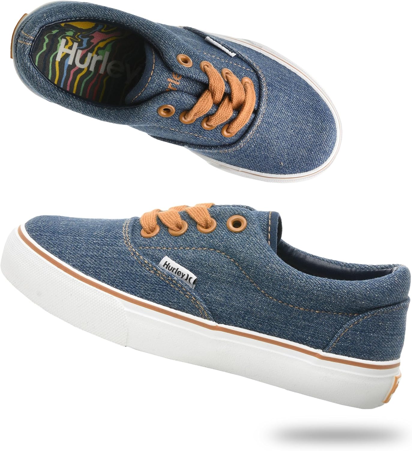 Hurley Marley Kids Lace Up Canvas Sneakers for Active Kids