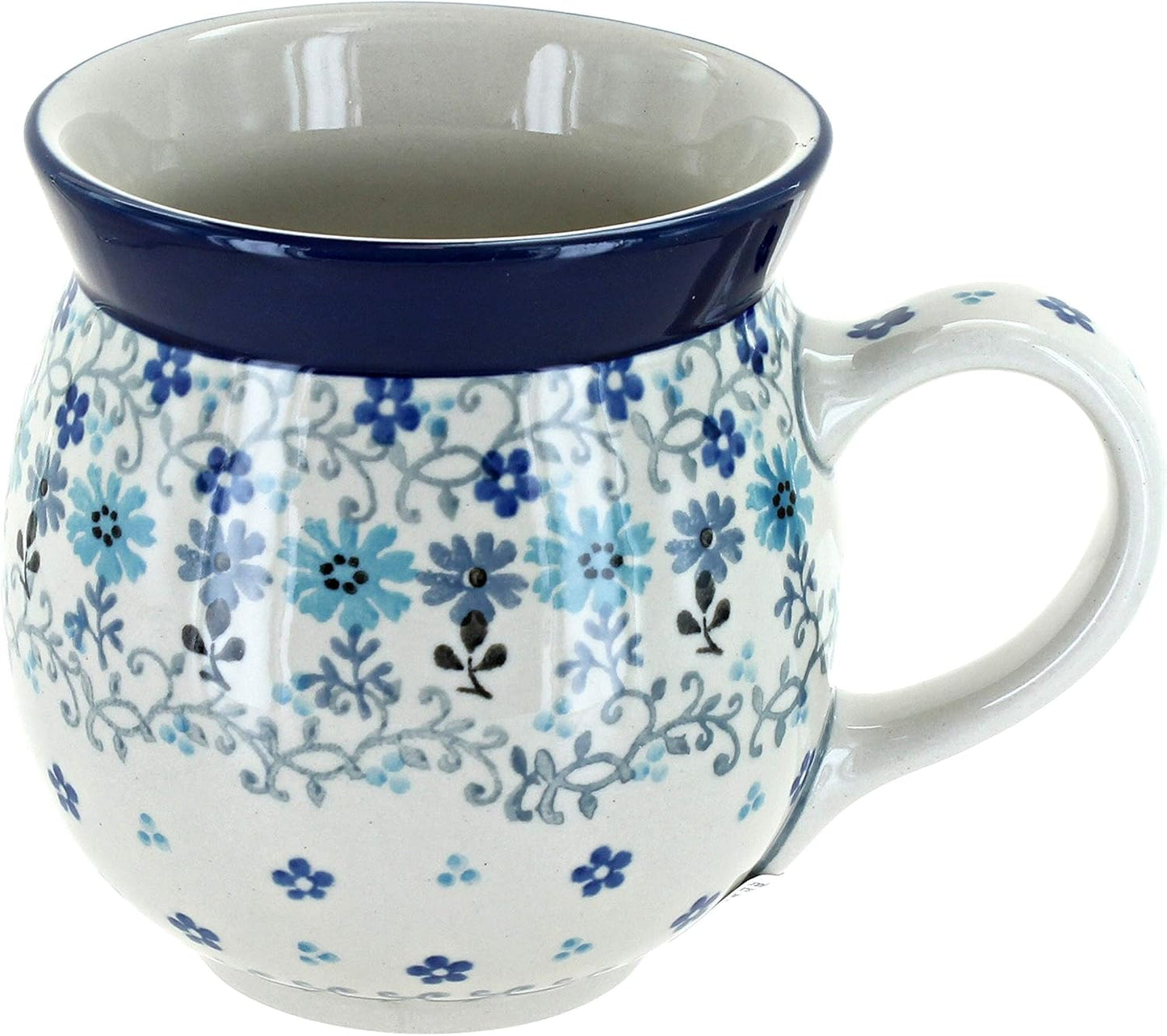 Blue Celeste Bubble Mug - Unique Handcrafted Polish Pottery
