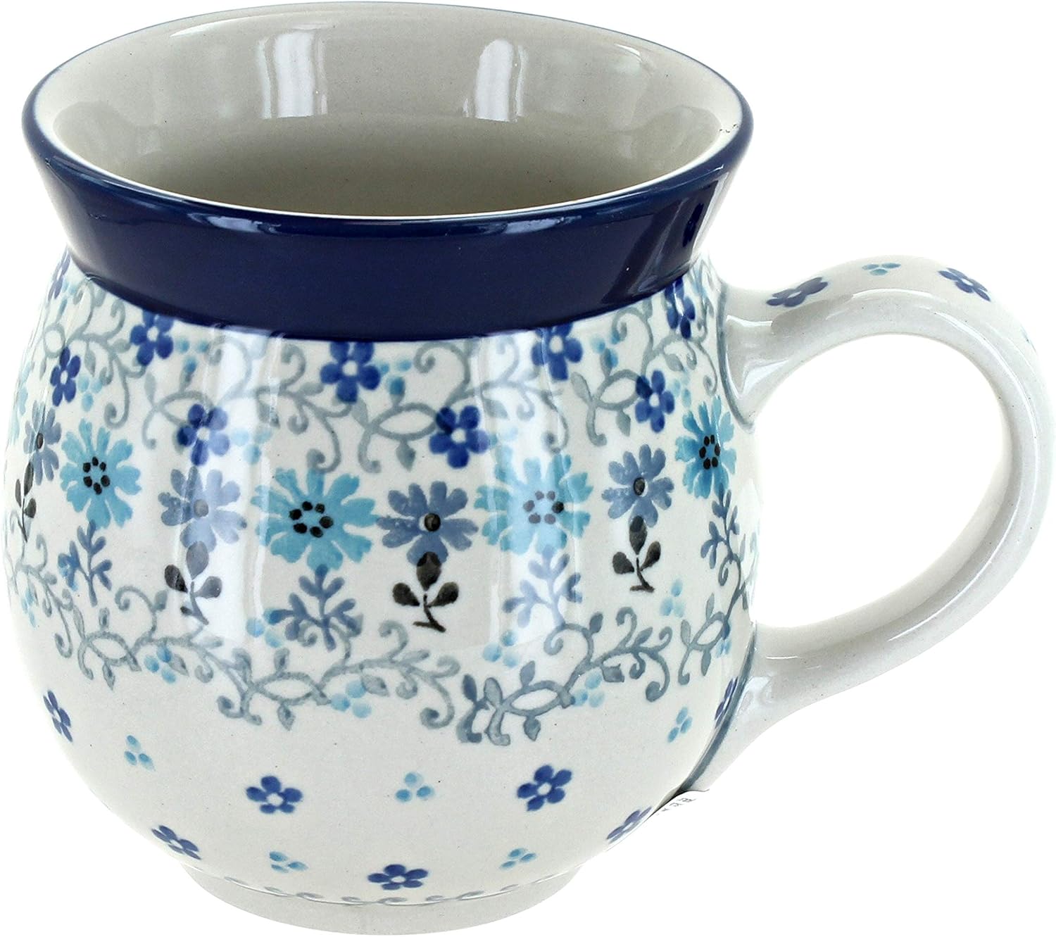 Blue Celeste Bubble Mug - Unique Handcrafted Polish Pottery
