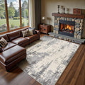 5x7 Area Rug Living Room Rugs - Washable Neutral Abstract Soft Thin