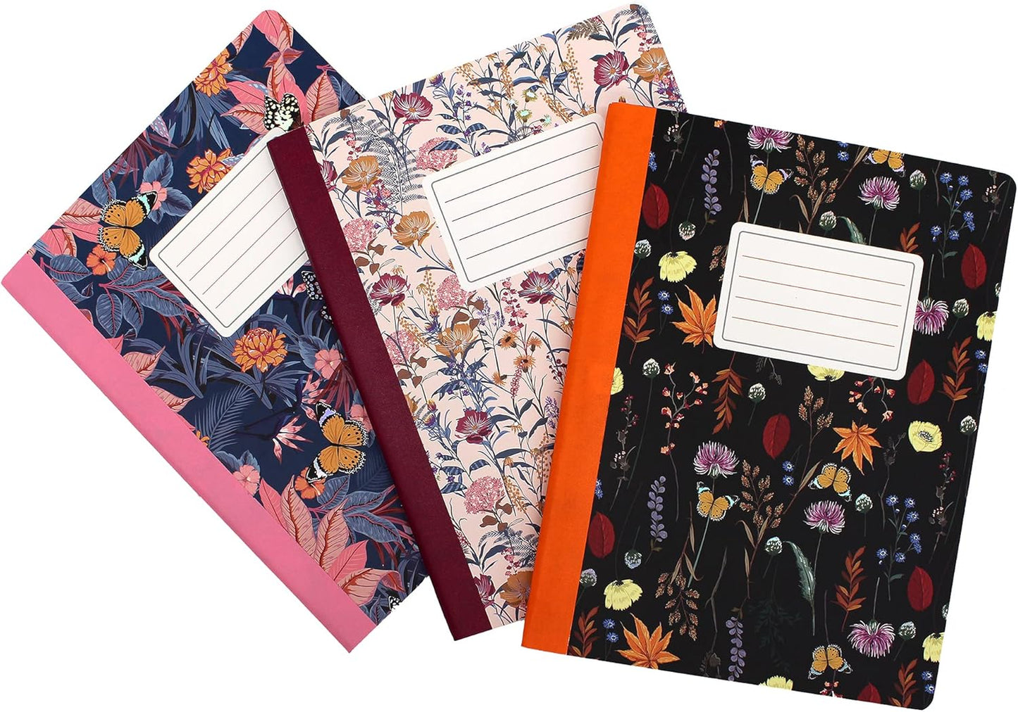 Pukka Pad Composition Notebooks - College Ruled, 3-Pack, Sturdy Covers, 140 Pages - Bloom