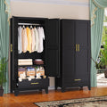 Steel Armoire Wardrobe Closet with Adjustable Shelf and Drawers