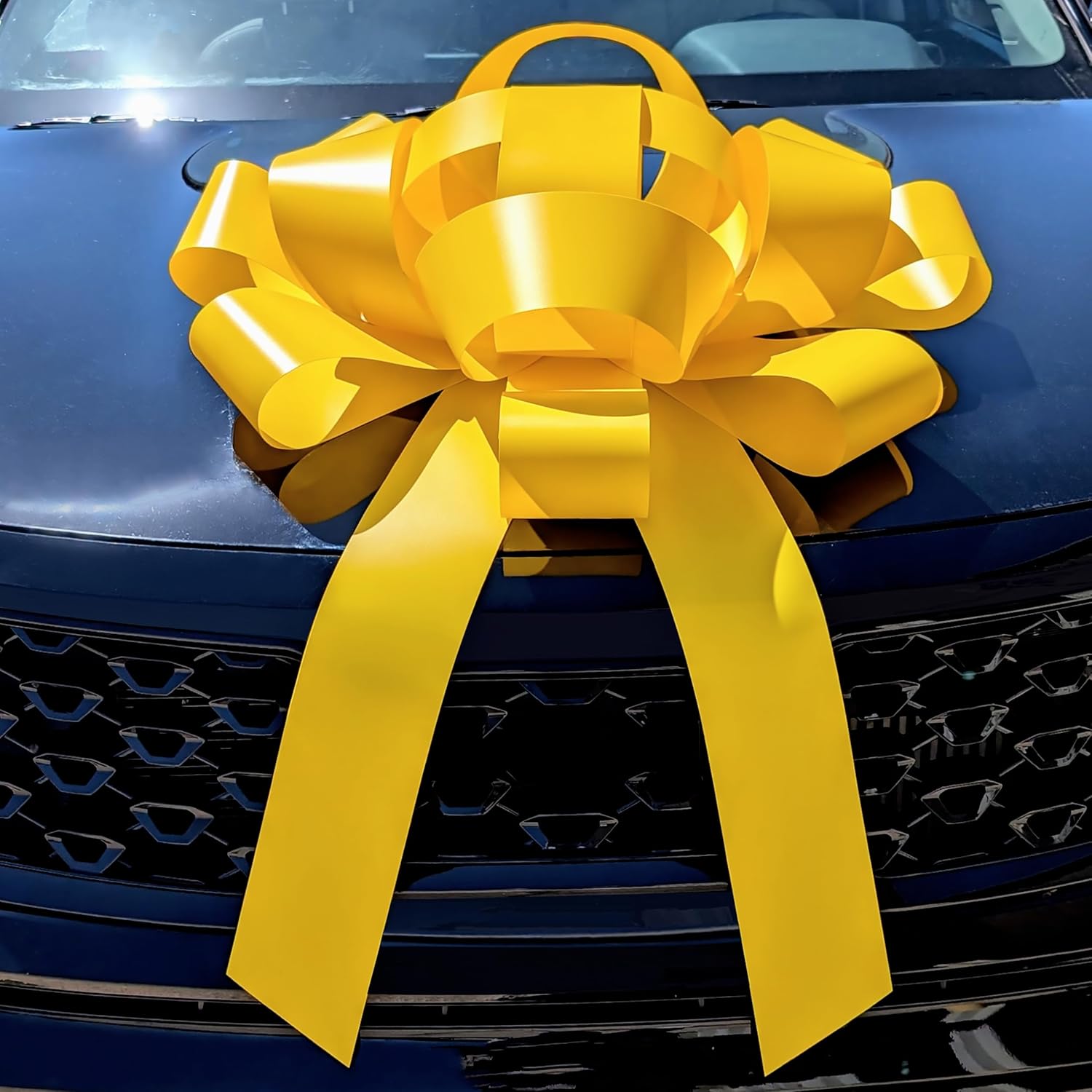 CarBowz Big Yellow Car Bow - Jumbo 30in Magnetic Bow for Gifts
