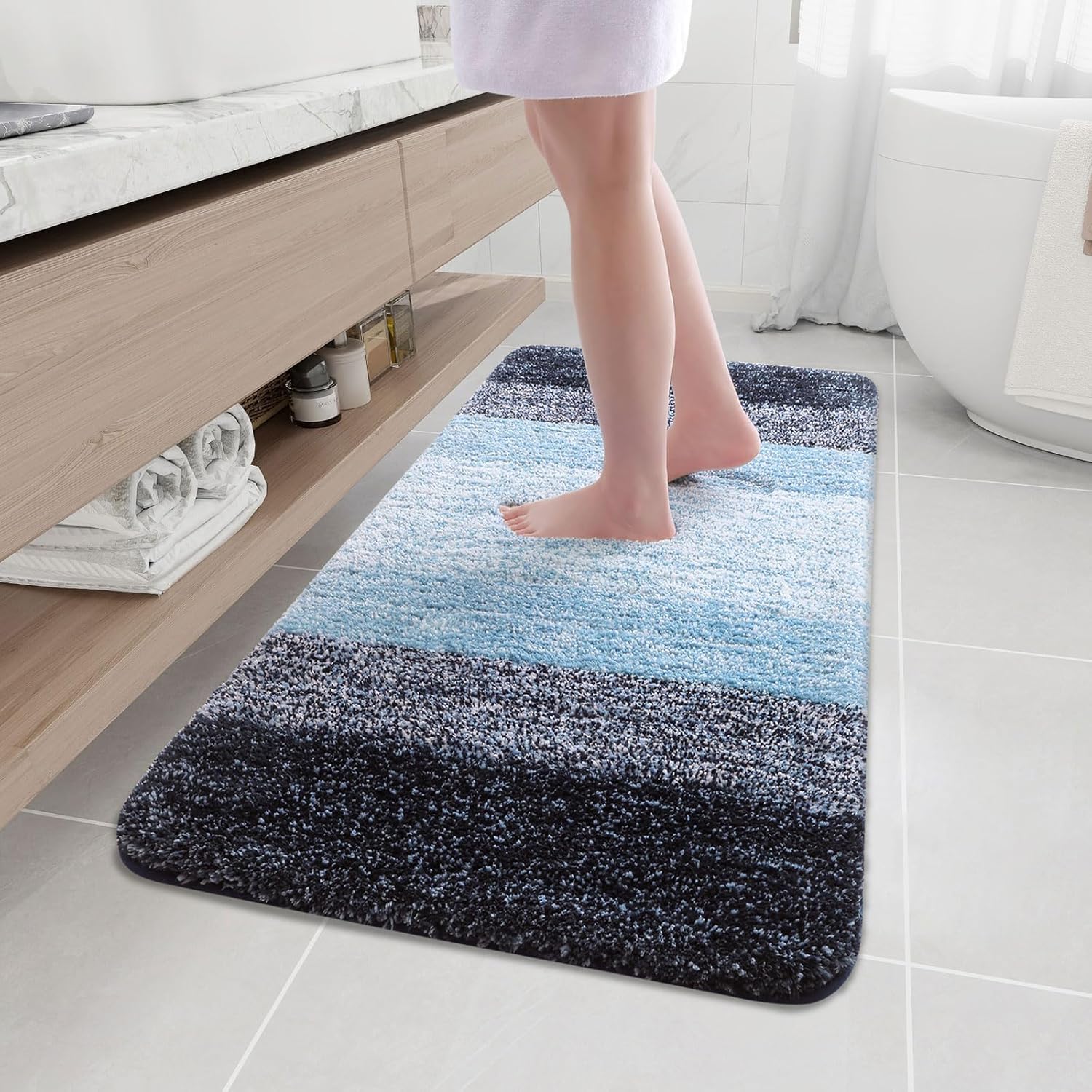 Arotive Microfiber Bathroom Rugs: Soft, Absorbent, Non-Slip Mats