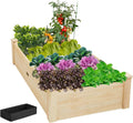 4x2ft Outdoor Wooden Raised Garden Bed Planter for Vegetables