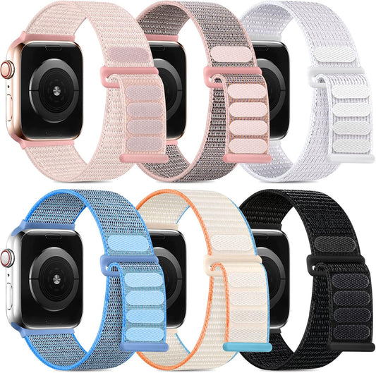 Breathable Nylon Apple Watch Bands - 6 Pack