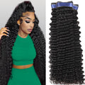 Human Hair Bundles Deep Wave 20 22 24 in - Natural Black Waves