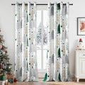 Christmas Living Room Curtains 84 in Long 2 Panels Burg - Blackout