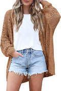Lightweight Crochet Cardigan for Women - Versatile Open Front Knit fit