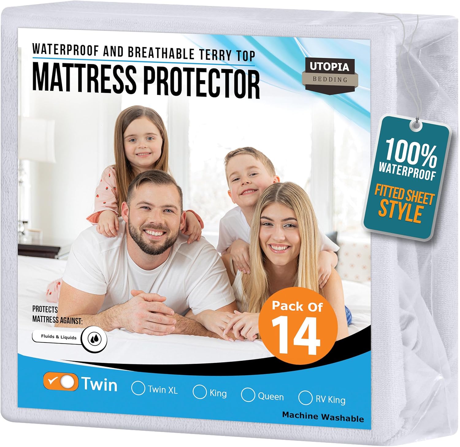 Utopia Bedding Waterproof Mattress Protector for Twin Size Beds