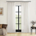 90 Inch Pinch Pleated Linen Curtains 2 Panel Set - Thick Textured