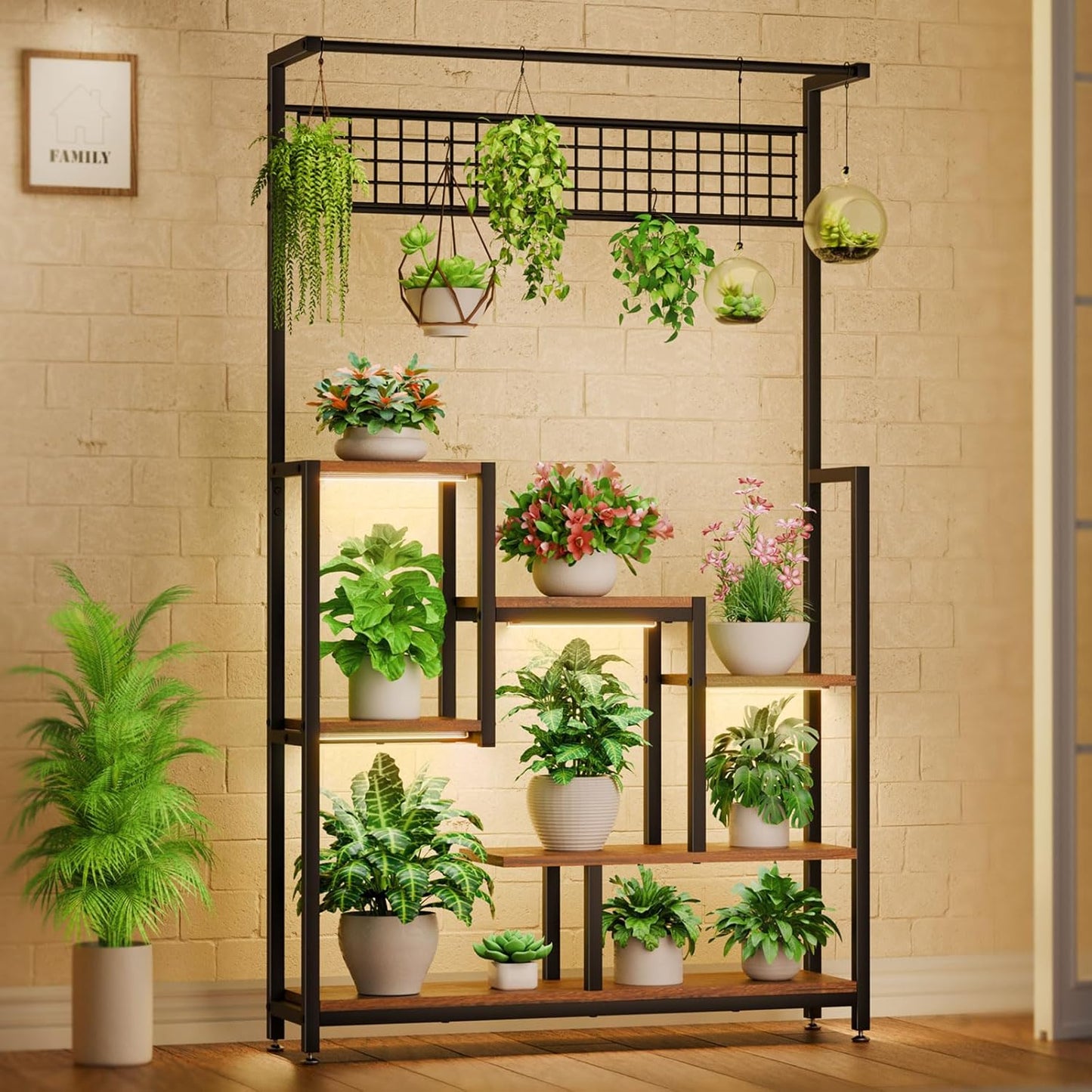 Tall Plant Stand Indoor with Grow Lights for Home Decor