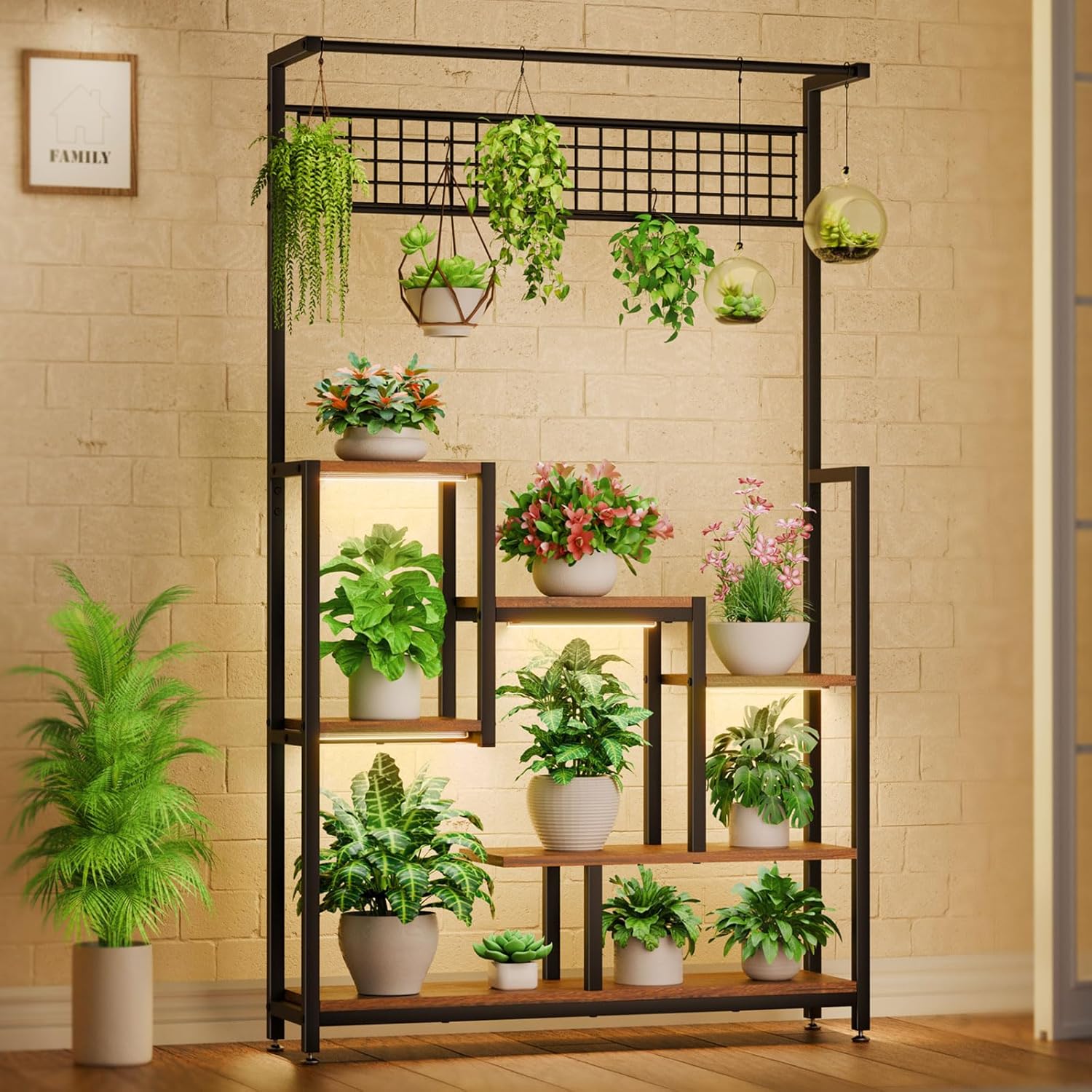 Tall Plant Stand Indoor with Grow Lights for Home Decor