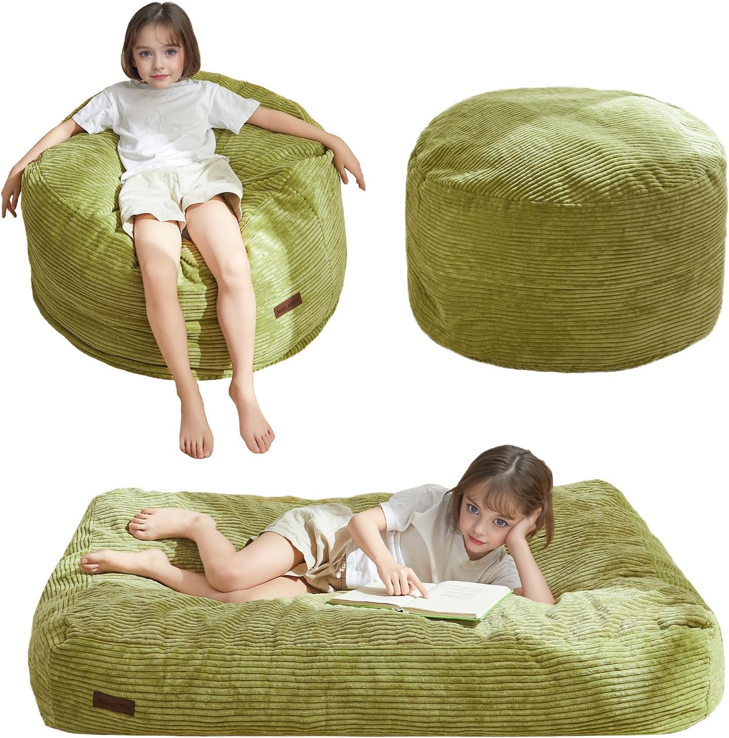 MAXYOYO Bean Bag Chair Bed for Kids - Convertible and Comfy