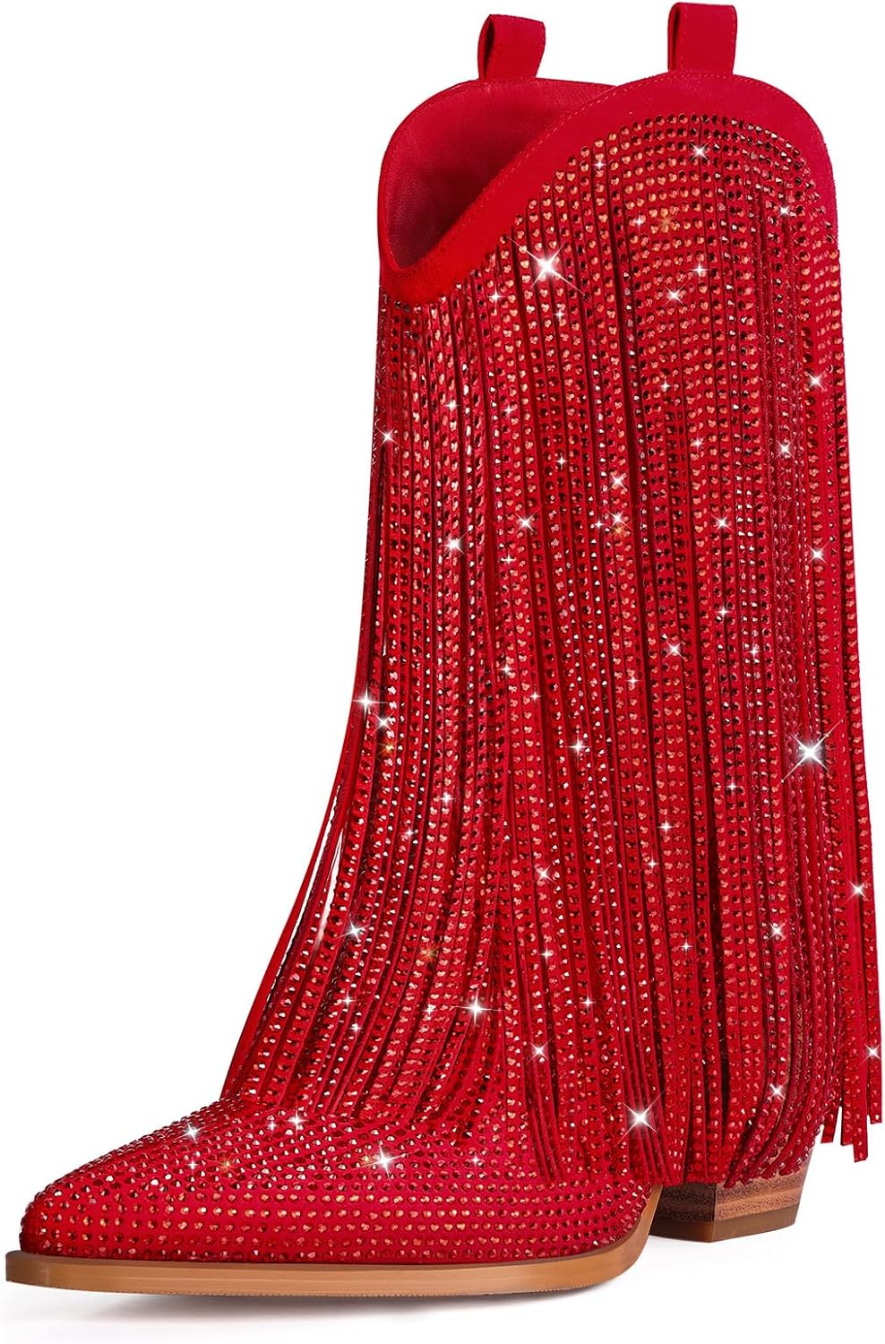 Ouepiano Cowboy Boots for Women - Stylish Rhinestone Fringe
