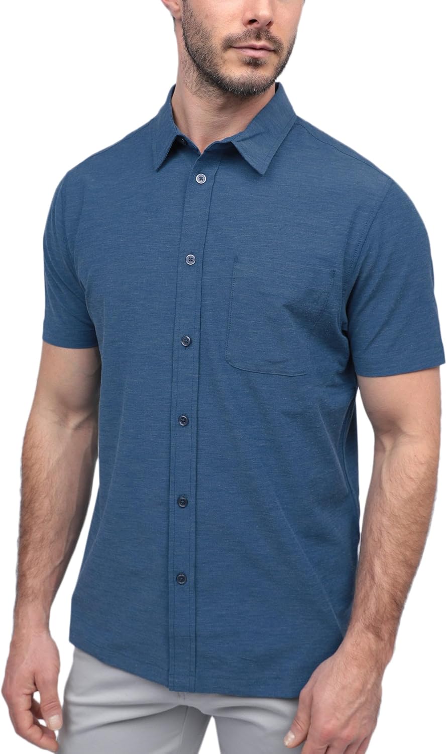Stylish Business Casual Dress Shirt for Men - Short Sleeve Fit